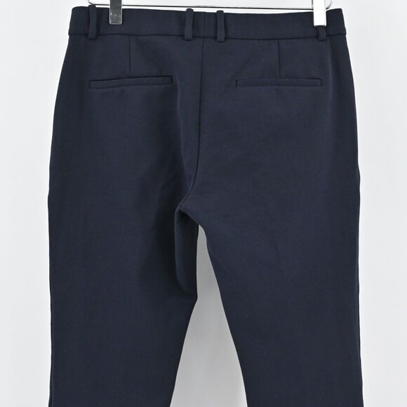 THEORY Pants Womens Size 6 Navy Blue Cotton Mid Rise Taper Pintuck Summer Pique - Picture 5 of 12